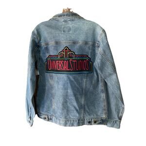 Universal Studios Marquis Jean Jacket Mens Sz S New Blue denim trucker Jacket